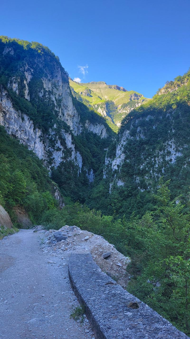 Eingang Infernaccio-Schlucht (845 m)