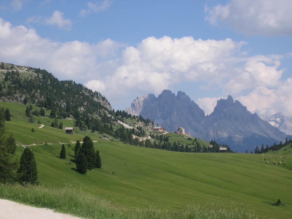 Plätzwiese mit Dürrensteinhütte (2040m) und Cristallo Gruppe