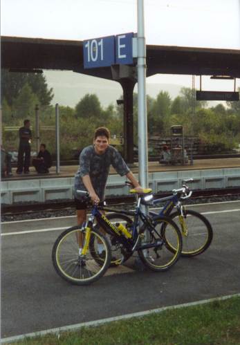 Alle Jahre wieder: Daniel bei der Abfahrt am Bahnhof in Bingen